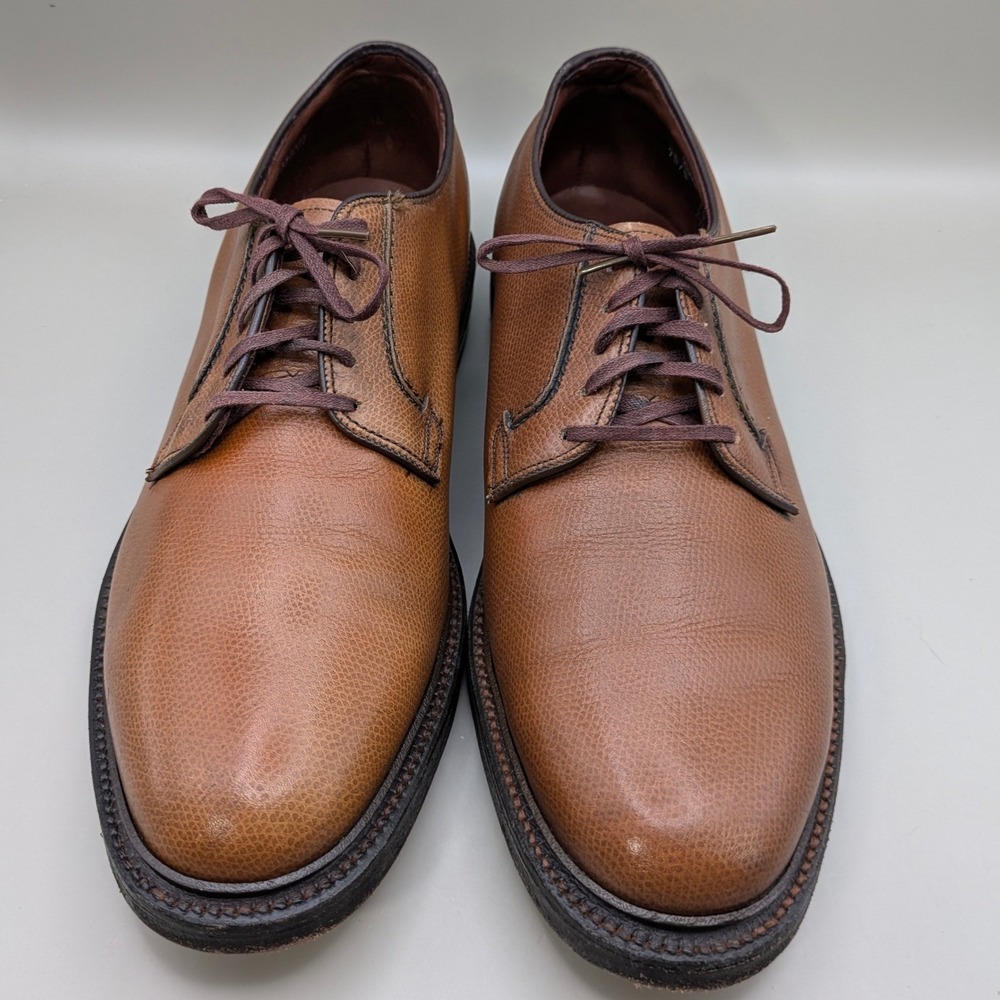 Vtg Hanover LB Sheppard Model 2102 Tan Calfskin Leather Derby Blucher Size 9
